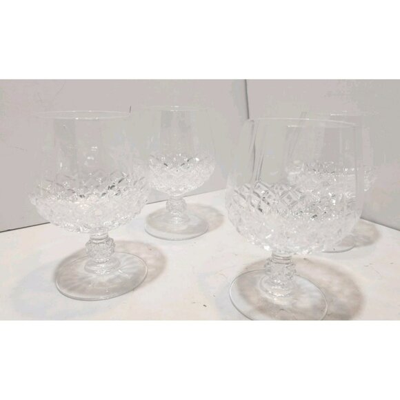 Vintage Eclat Cristal D'Arques Longchamp Brandy Snifter Glasses Set of 4 - Picture 1 of 9
